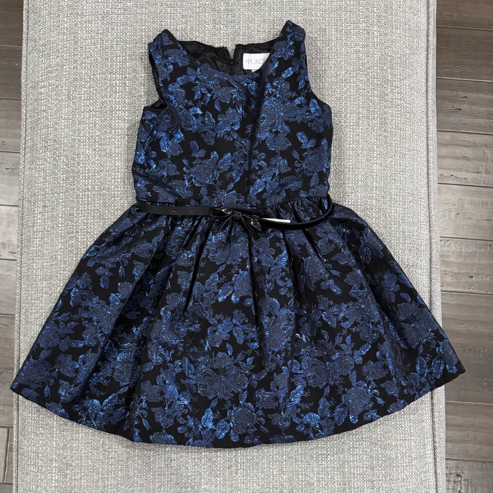 Place Navy Floral Kids Dress